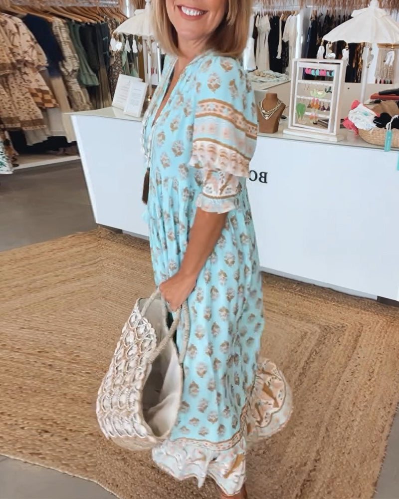 Verona | printed v-neck dress