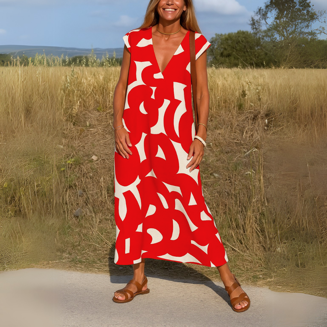 Valérie | Light and airy dress with V-neckline