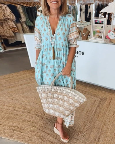 Verona | printed v-neck dress