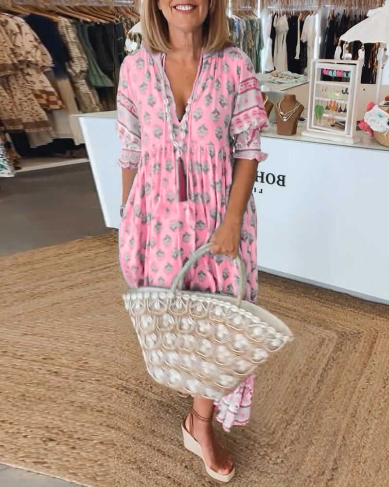 Verona | printed v-neck dress