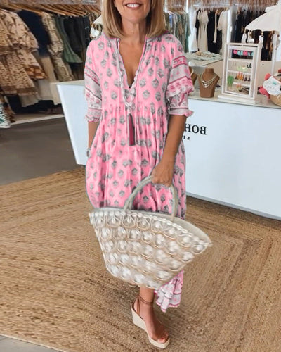 Verona | printed v-neck dress