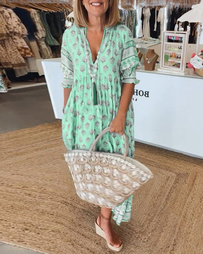 Verona | printed v-neck dress