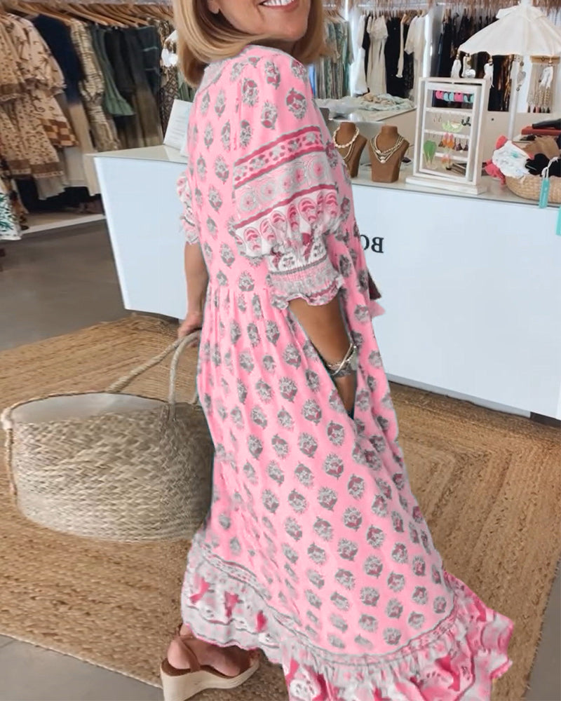 Verona | printed v-neck dress