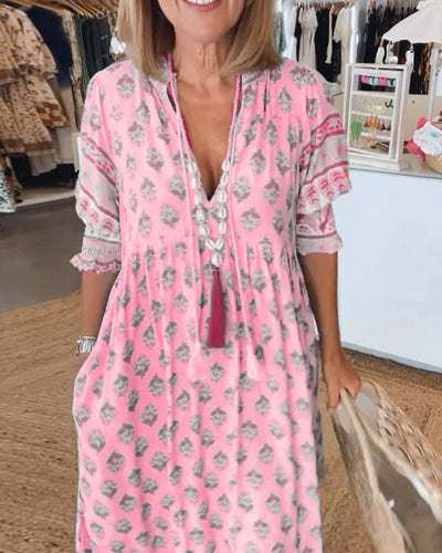 Verona | printed v-neck dress