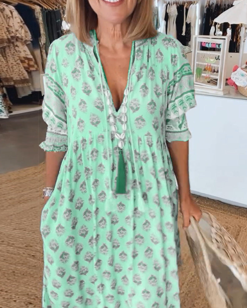 Verona | printed v-neck dress