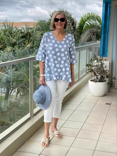 Maria | Casual Chic Printed Vintage Top