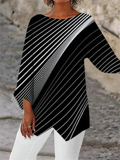 Sienna Rose | Printed Round Neck Long Sleeve Shirt
