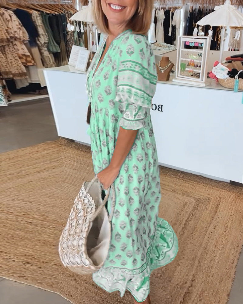 Verona | printed v-neck dress
