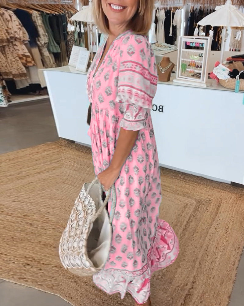 Verona | printed v-neck dress