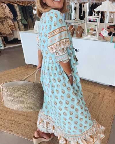 Verona | printed v-neck dress