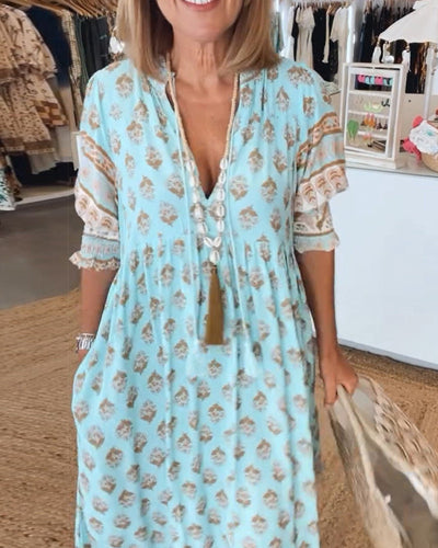 Verona | printed v-neck dress