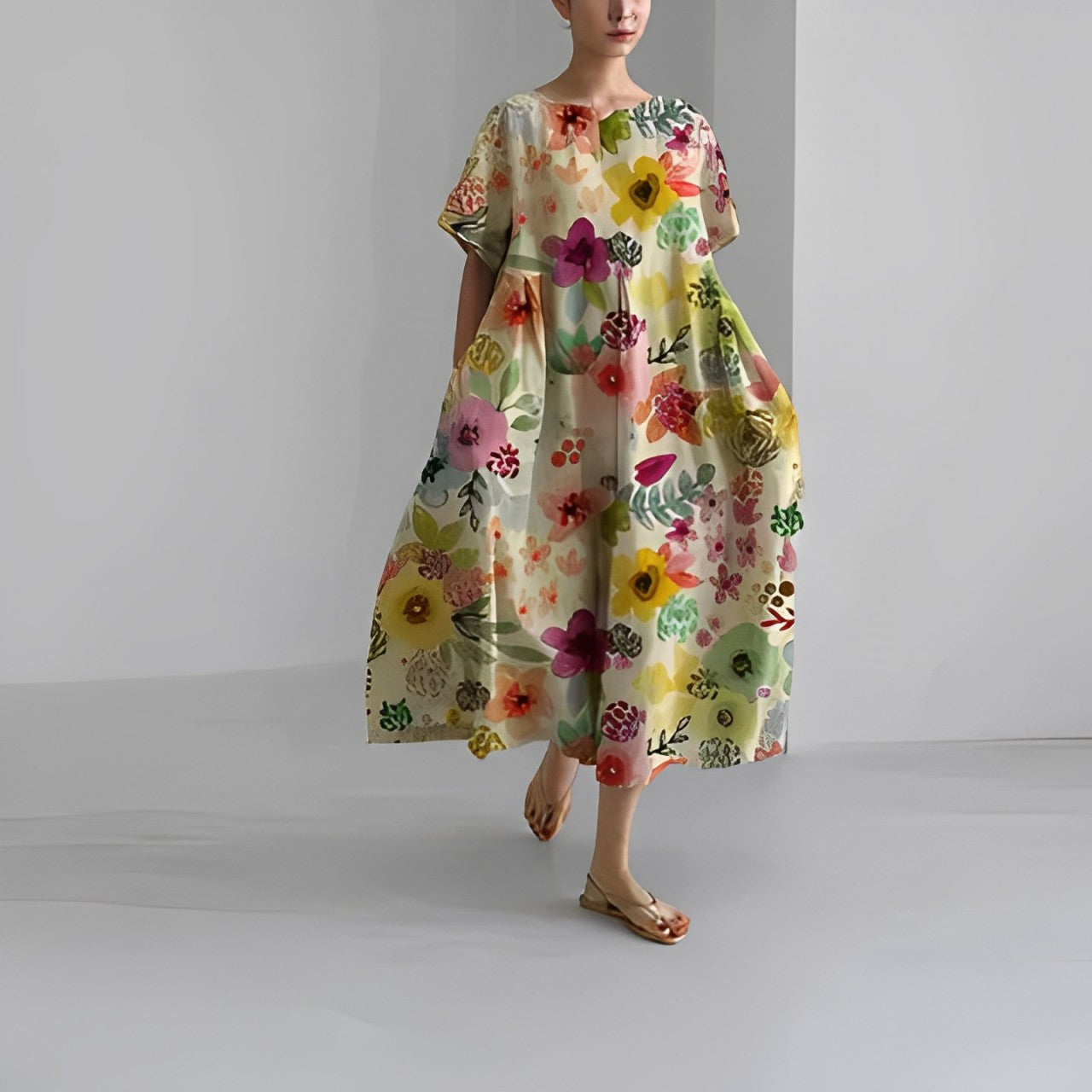 Noora | Boho Floral Spring Maxi Dress