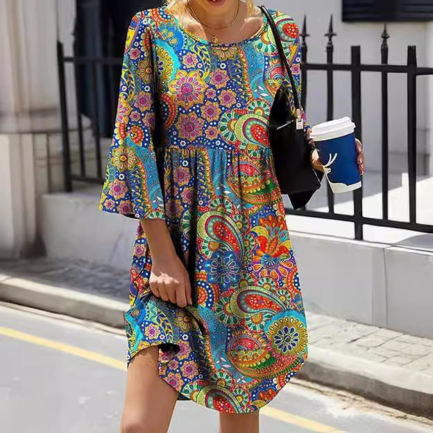 Aubrey | Plus Size Colorful Longsleeve Dress