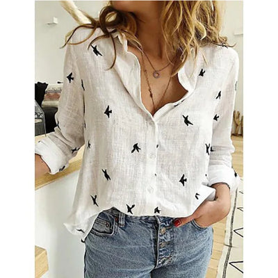 Victoria - Elegant Cotton Solid Button Linen Shirt