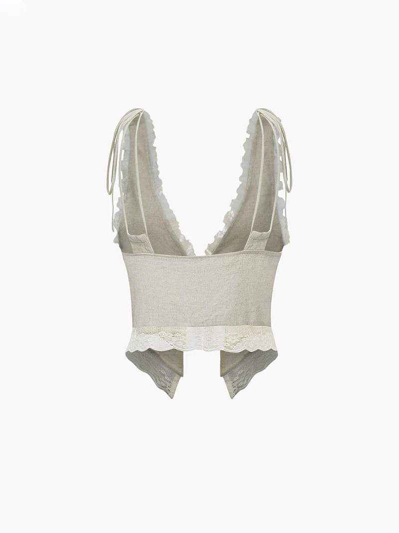 Breeze - Front Tie-Top with Lace Trims