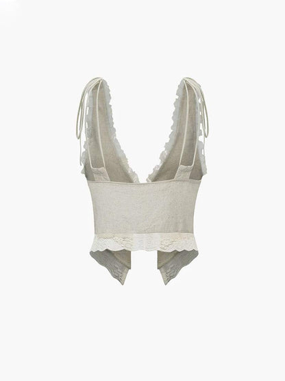 Breeze - Front Tie-Top with Lace Trims