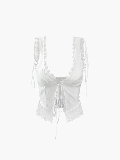 Breeze - Front Tie-Top with Lace Trims
