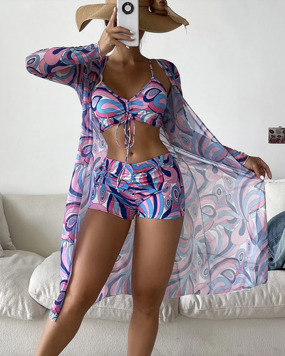 AMALFI | High-Waist Bikini Set with Cover-Up