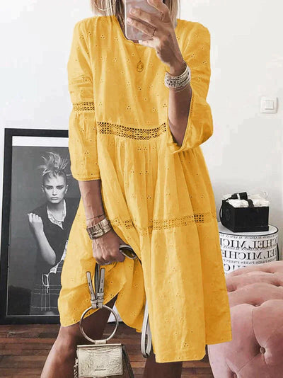 Elena | Embroidered Dress with Tummy Coverage