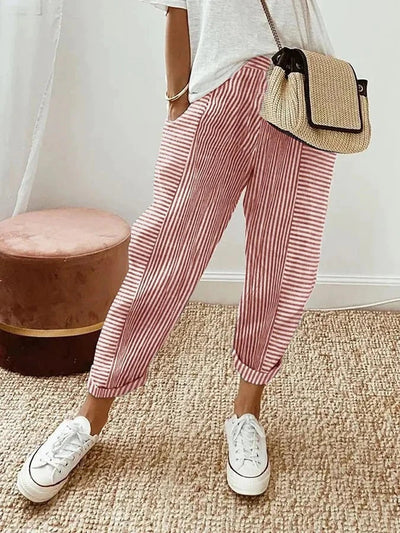Maya | Striped Cotton Pants